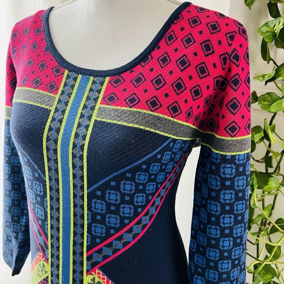 🆕Francesca's Aina Be Collections Multicolor Geometric Midi Dress. Size M. NWT. - Picture 5 of 9